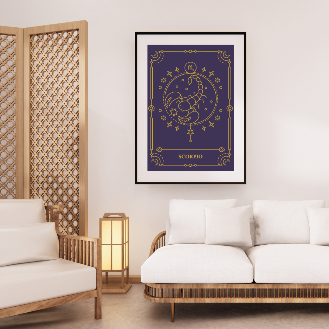 Akrep Burcu - Poster Çerçevesiz Poster Duvar Tablosu Modern Tablo